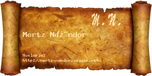 Mertz Nándor névjegykártya