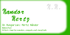 nandor mertz business card